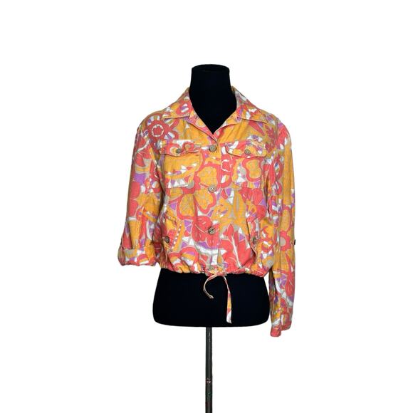 Ruby Rd. Pink orange purple crop buttoned jacket size 6P - Picture 11 of 11